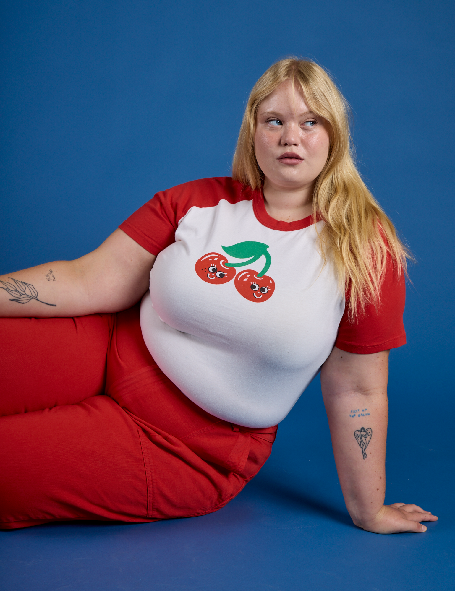 Produce Raglan Tee - Cherry