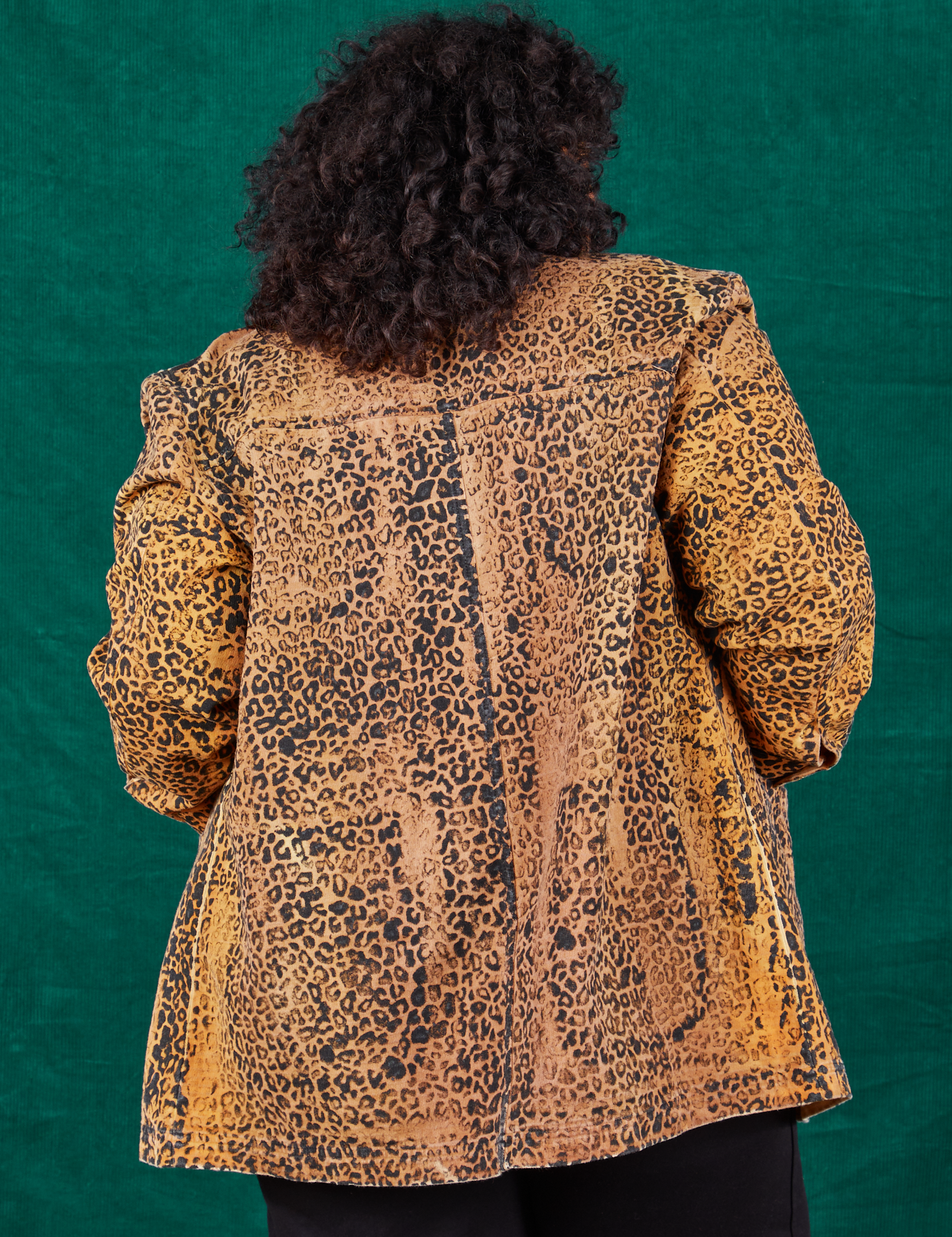Field Coat in Leopard Print back view on Morgan
