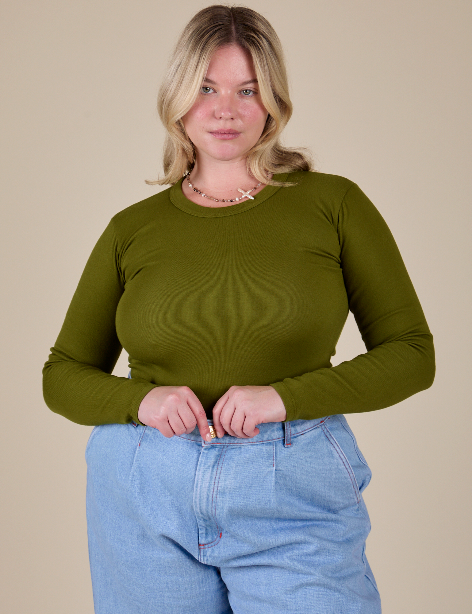 Long Sleeve Baby Tee - Summer Olive