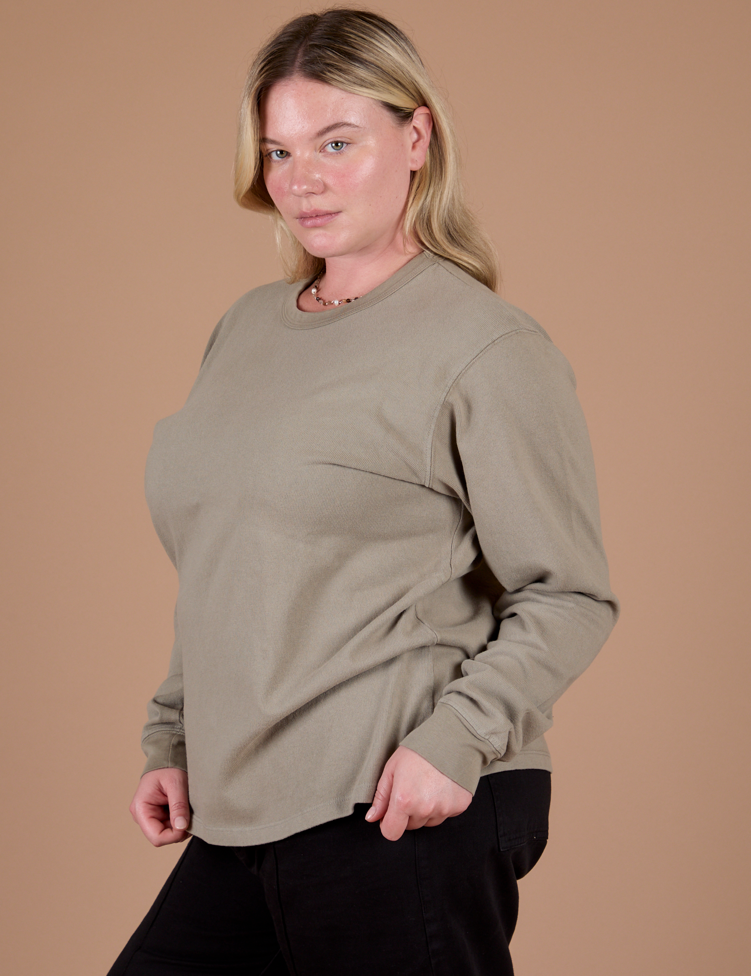 Long Sleeve Burly Tee - Khaki Grey