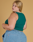 Contrast Stitch Mini Tank - Hunter Green