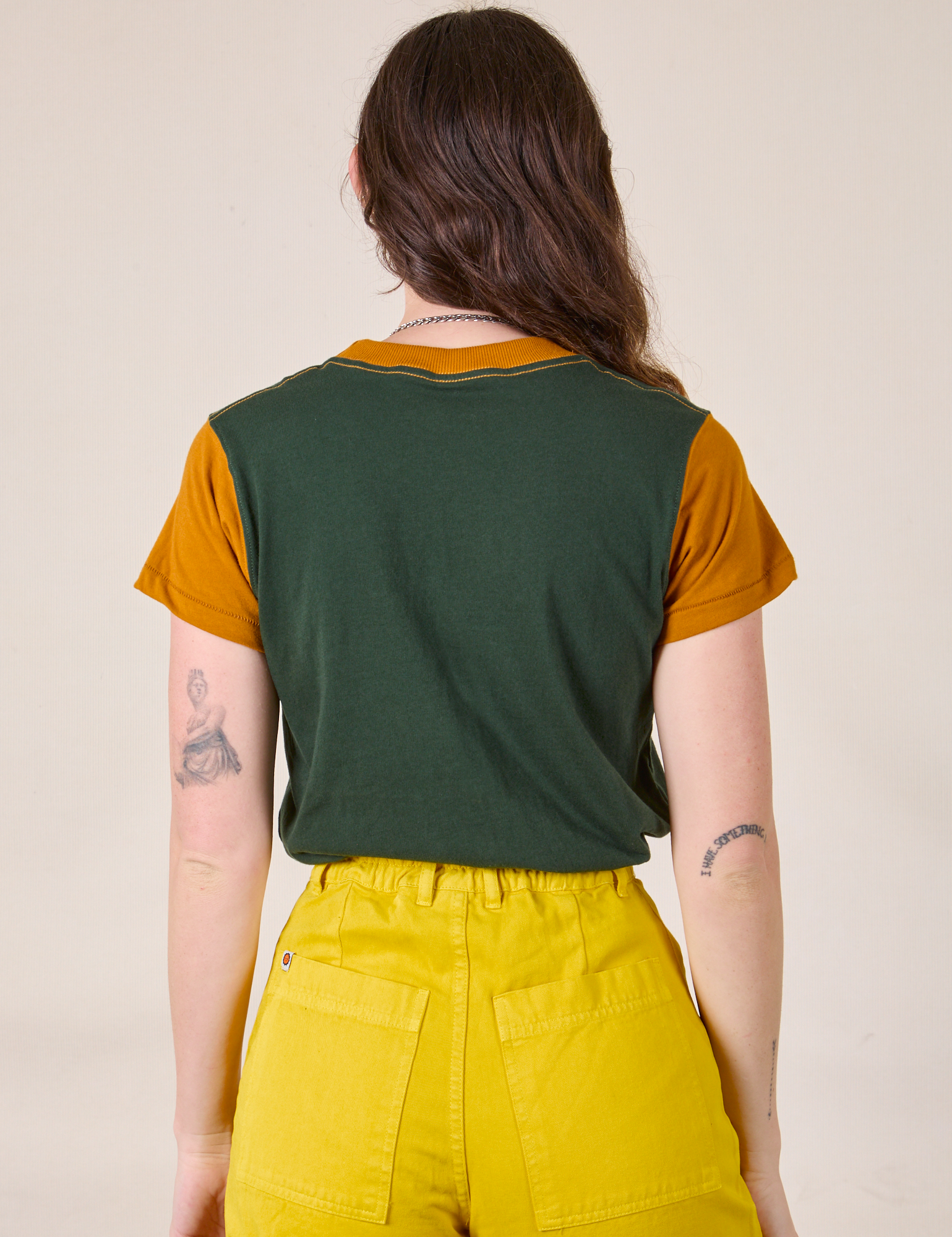 Mismatched Tee - Green &amp; Mustard