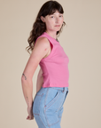 Muscle Tee in Bubblegum Pink side view on Alex