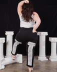 Column Work Pants in Basic Black back view on Ashley