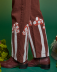 Paintstamped Work Pants in Mushroom pant leg close up on Jesse