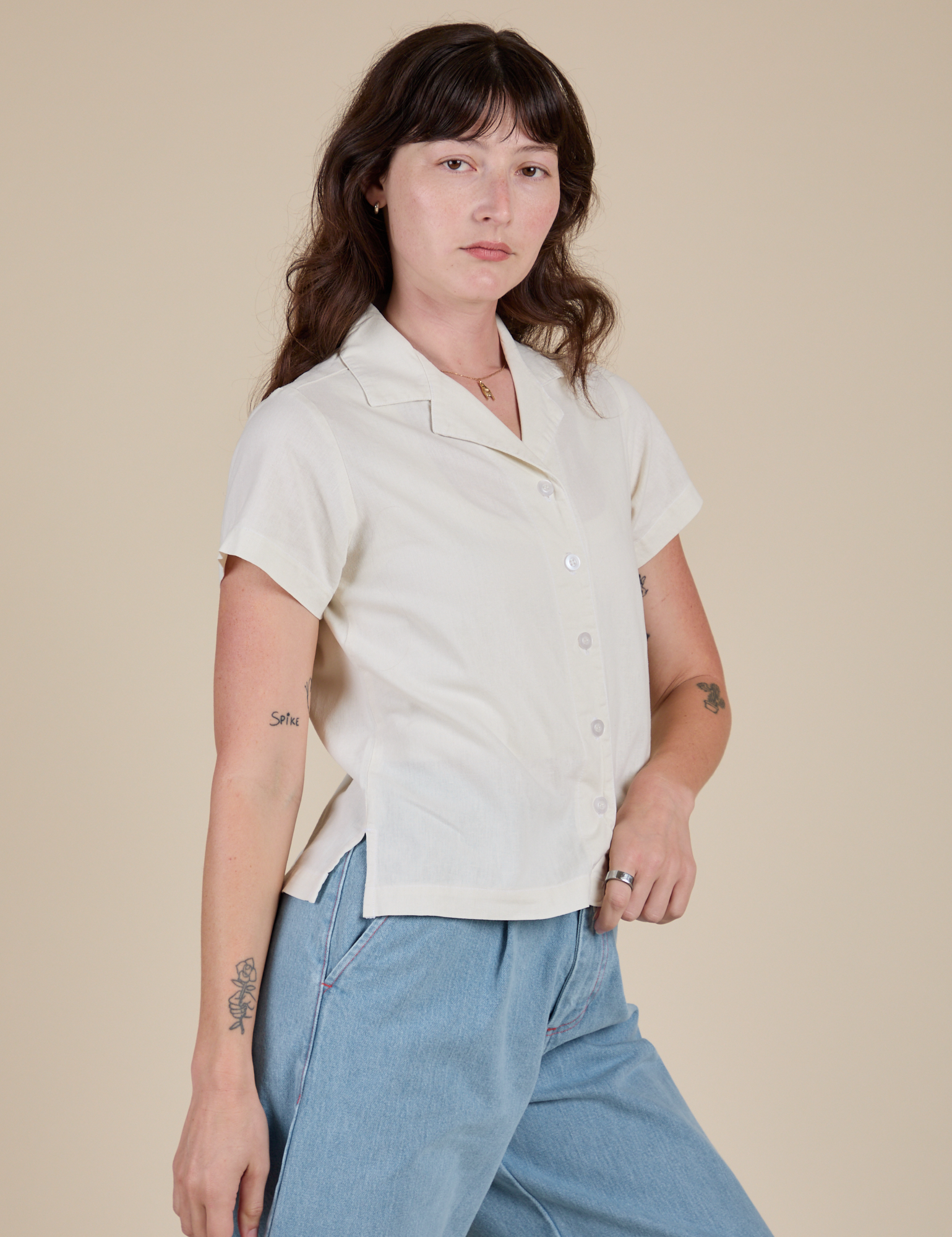 Pantry Button-Up - Vintage Tee White