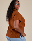 Pantry Button-Up in Burnt Terracotta side view on Meghna
