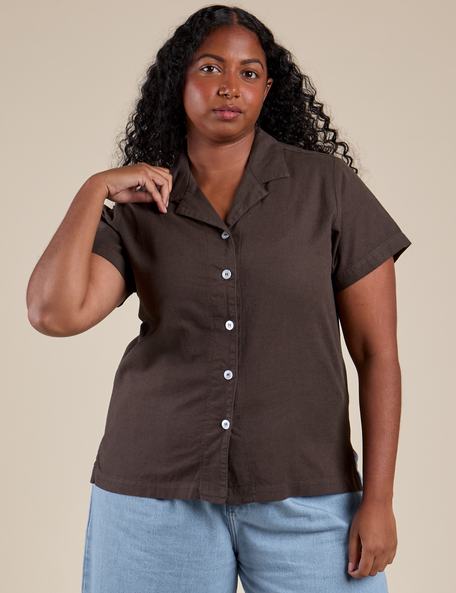 Pantry Button-Up - Espresso Brown