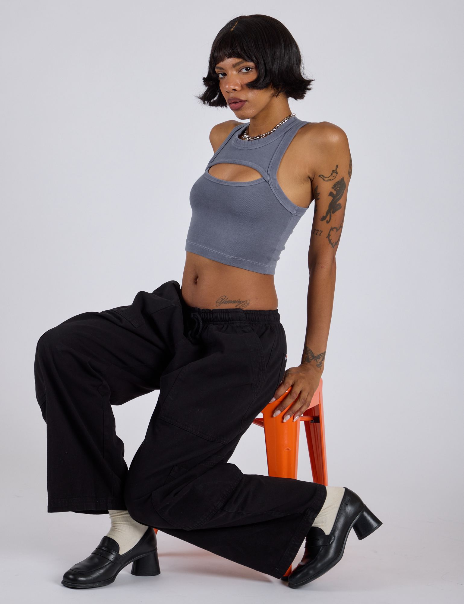 Porthole Tank - Washed Grey