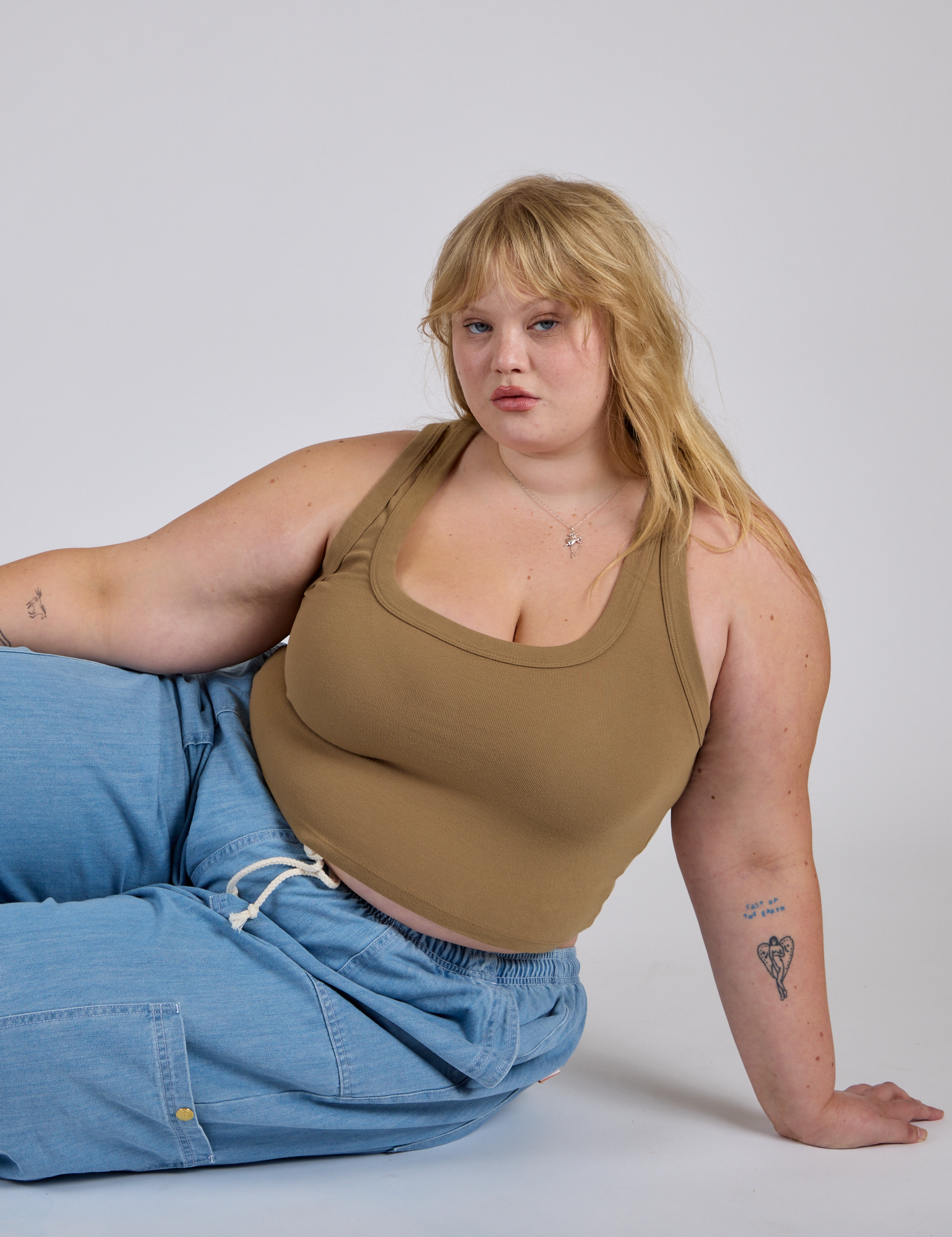 Cropped Tank Top - Desert Brown