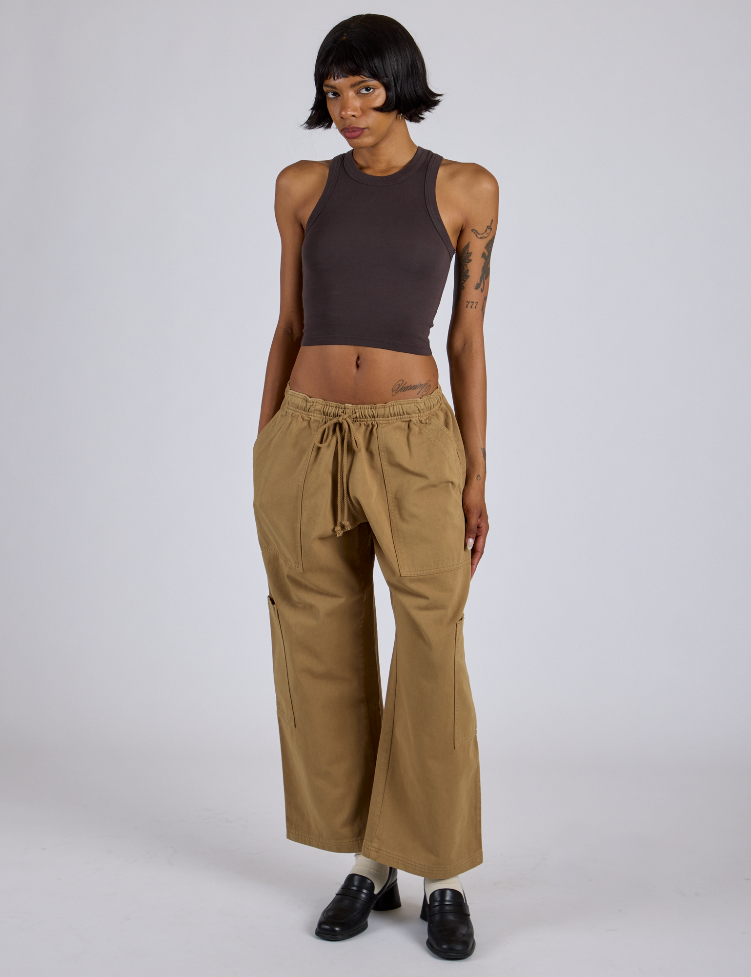 Drop Pocket Cargo Pants - Desert Brown