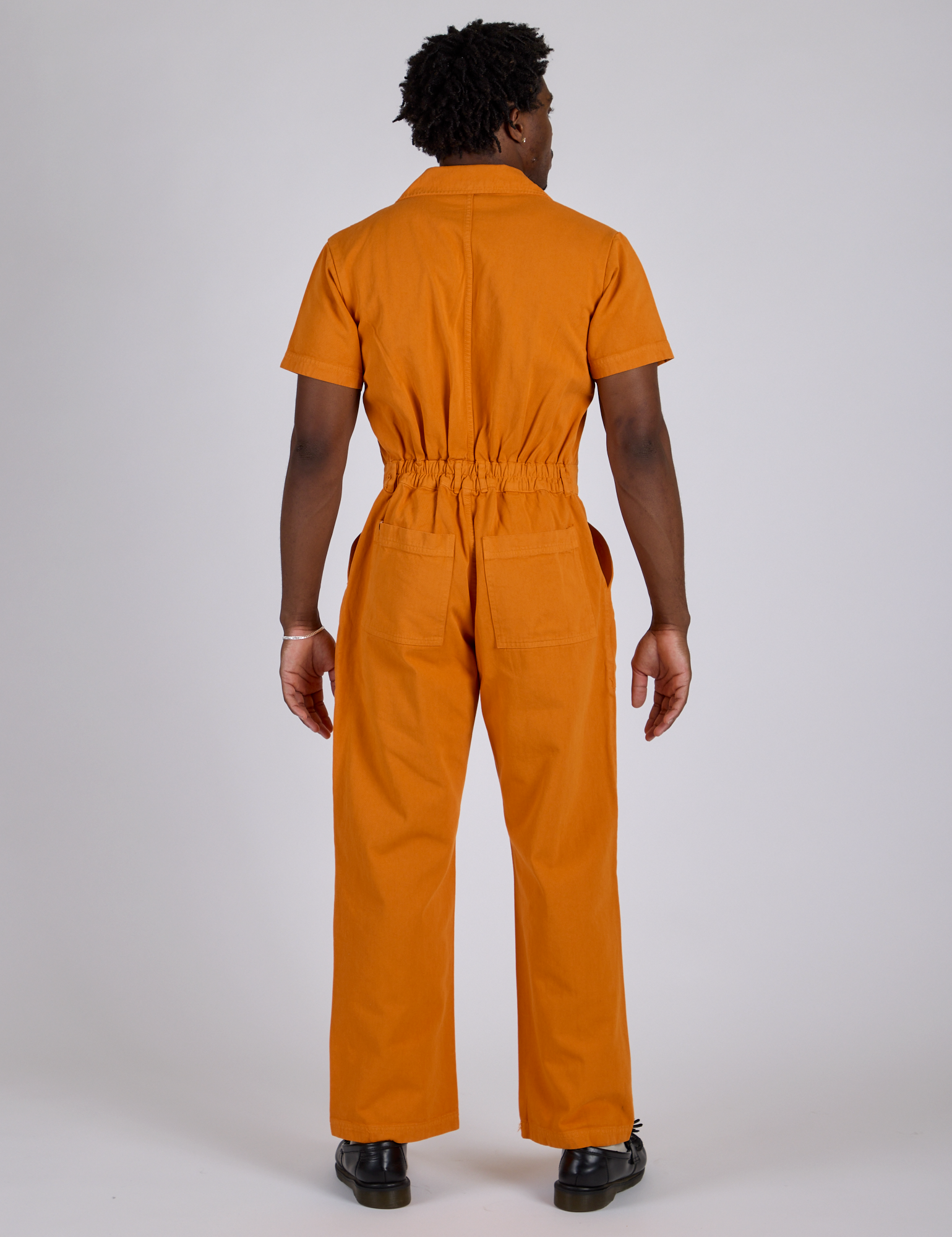 Short Sleeve Jumpsuit - Creamsicle Orange
