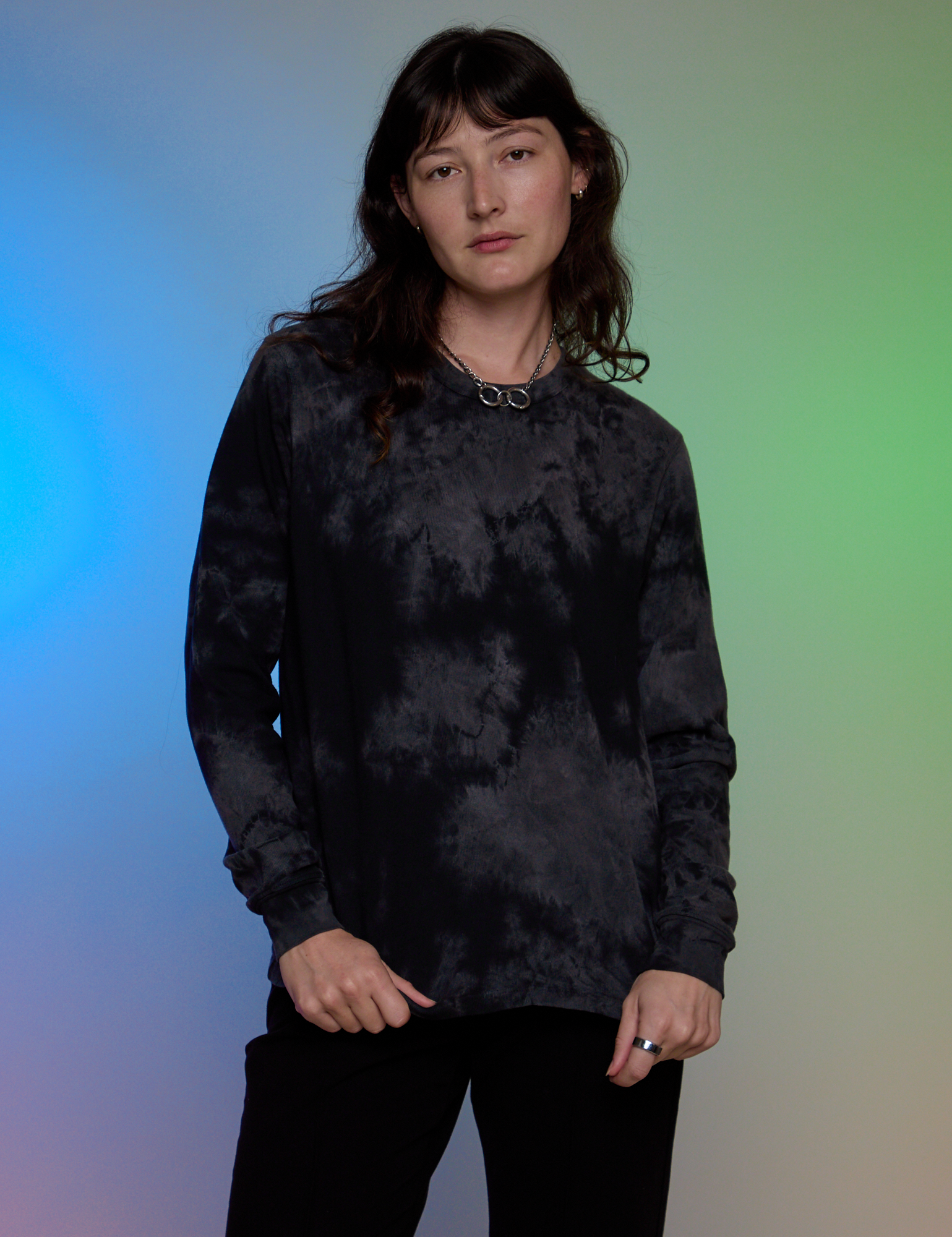 Magic Waters Long Sleeve Burly Tee in Black on Alex