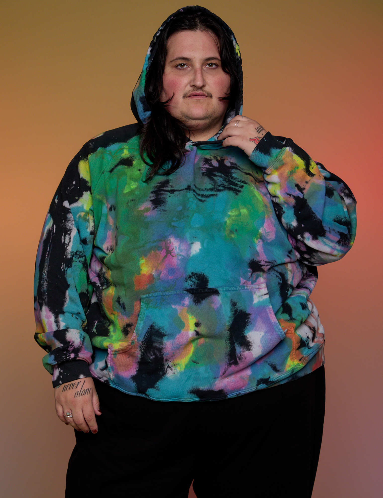 Oversized Hoodie in Rainbow Magic Waters on Sam