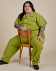 Short Sleeve Jumpsuit - Gross Green