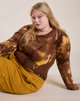 Long Sleeve Baby Tee in Honey Brown on Juliet