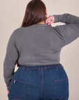 Honeycomb Thermal in Washed Grey back view on Marielena