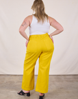 Back view of Western Pants in Golden Yellow on Lish