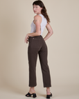 Work Pants in Espresso Brown angled back view on Alex
