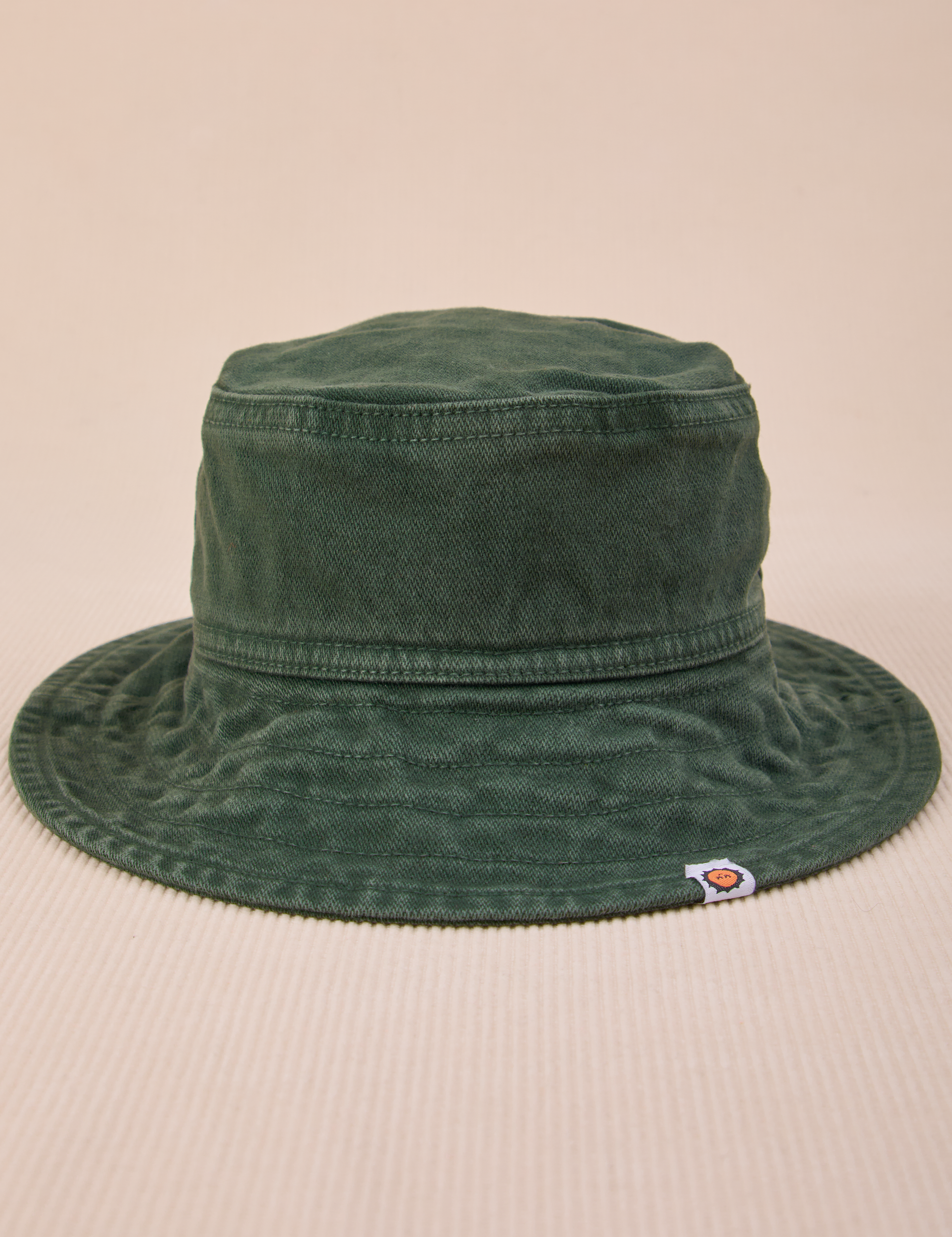 Wide Brim Denim Bucket Hats in Swamp Green