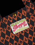 Shopper Tote in Halloween Icons close up