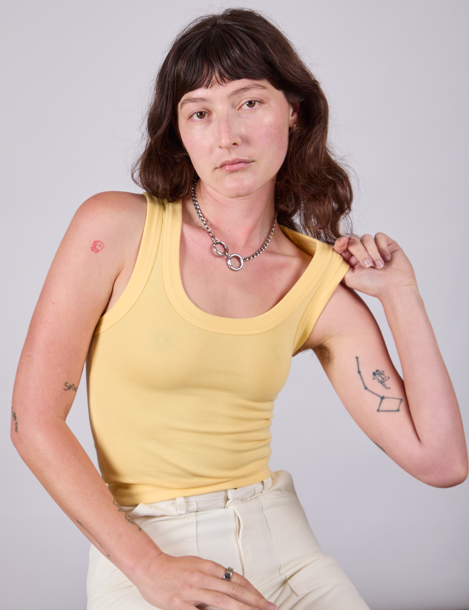 Tank Top in Butter Yellow worn by Alex
