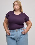 Baby Tee in Nebula Purple on Juliet