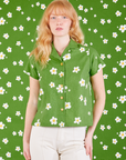 Margaret is wearing Pantry Button-Up in Bob Baker Flower