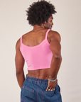 Cropped Cami in Bubblegum Pink back view on Jerrod