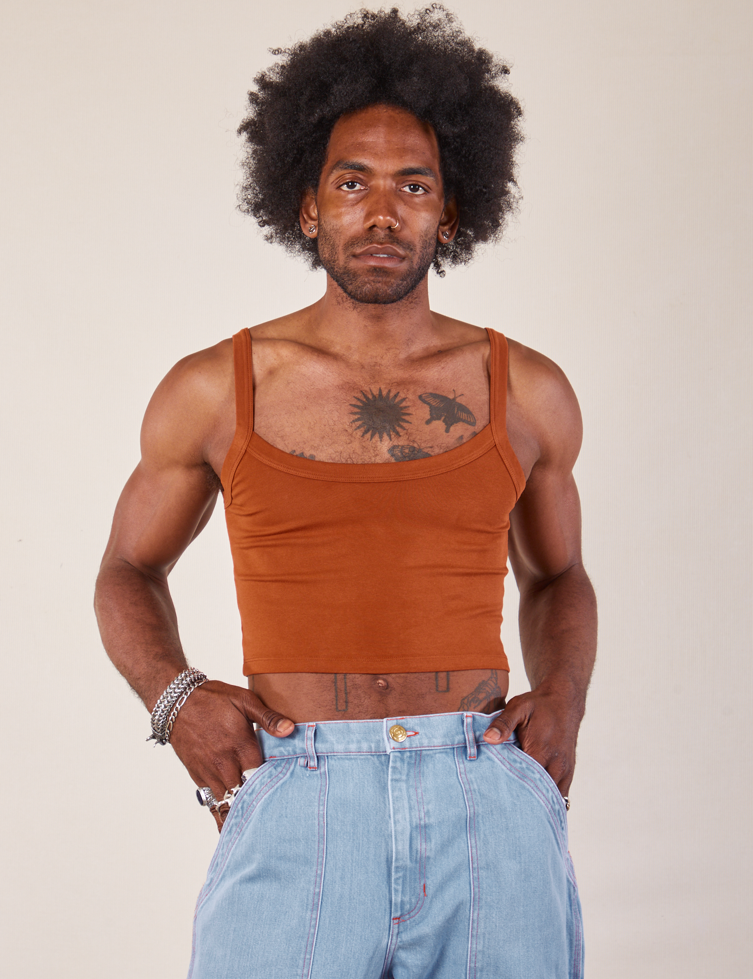 Cropped Cami - Burnt Terracotta – BIG BUD PRESS