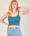 Margaret is wearing Cropped Cami in Marine Blue