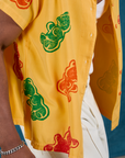 Gummy Bear Pantry Button-Up side close up on Isaac