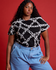 Chain Link Vintage Tee in Basic Black on Meghna
