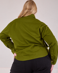 Cropped Overshirt in Summer Olive back view on Juliet