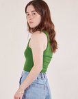 Cropped Tank Top in Lawn Green side view on Hana