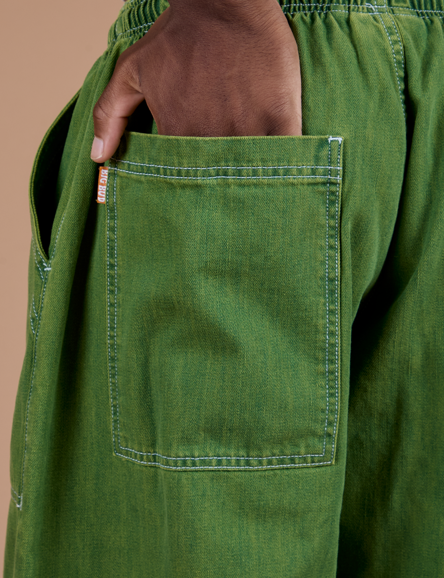 TRY-A-STYLE - Denim Drop Pocket Pants -Green Overdye *FINAL SALE*