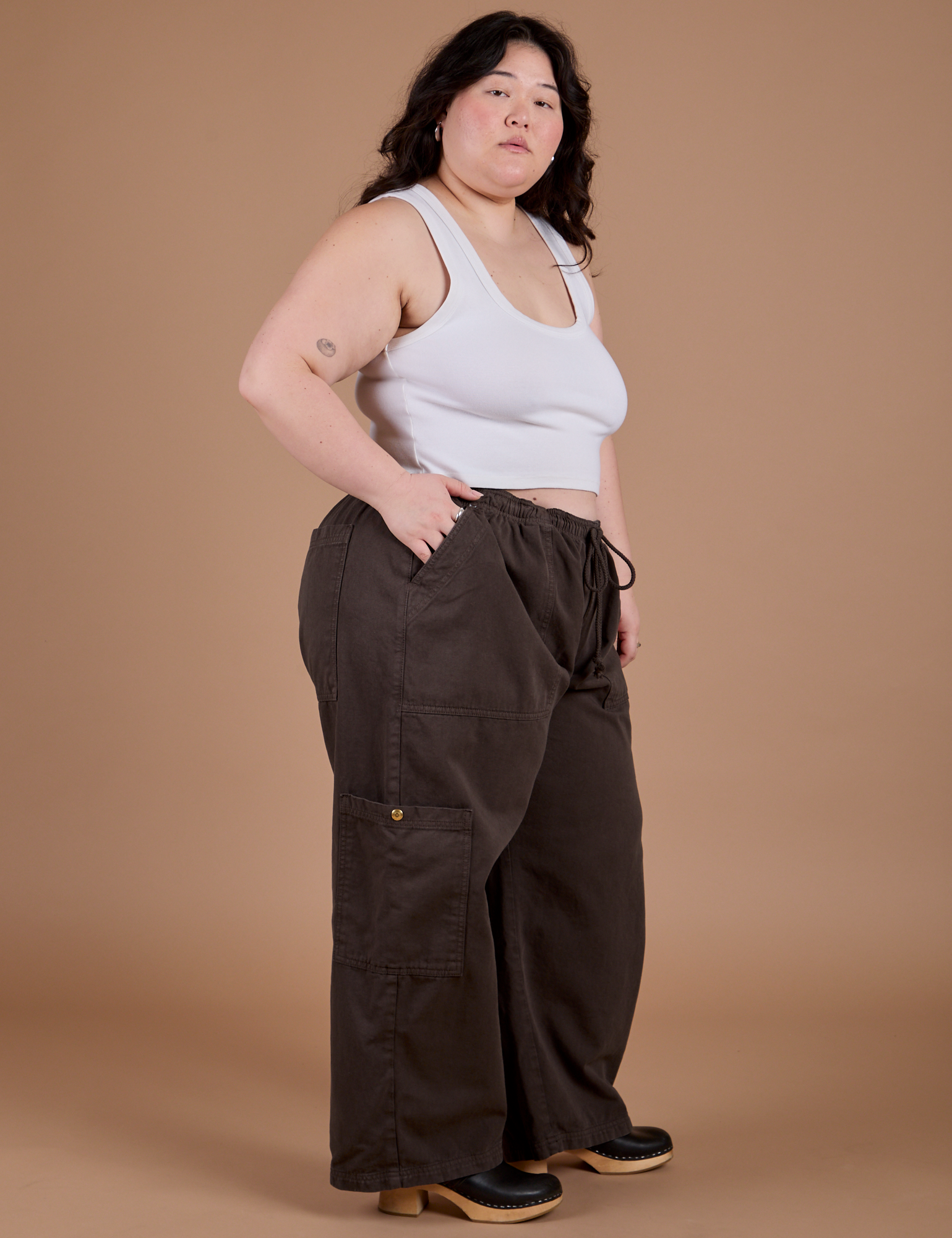 Drop Pocket Cargo Pants - Espresso Brown