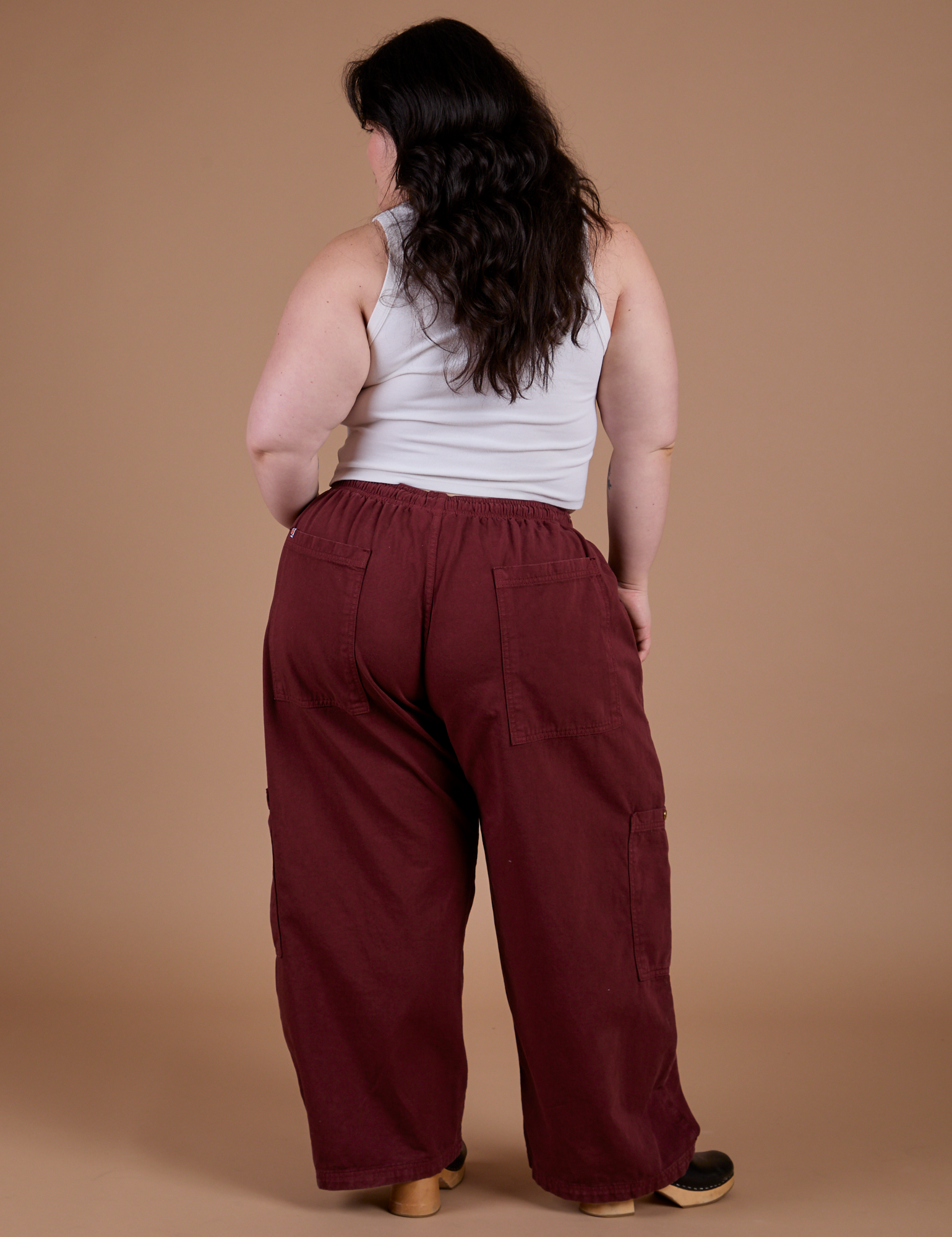 Drop Pocket Cargo Pants - Red Wine