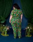 Pond Party Print Jumpsuit back view on Ashley