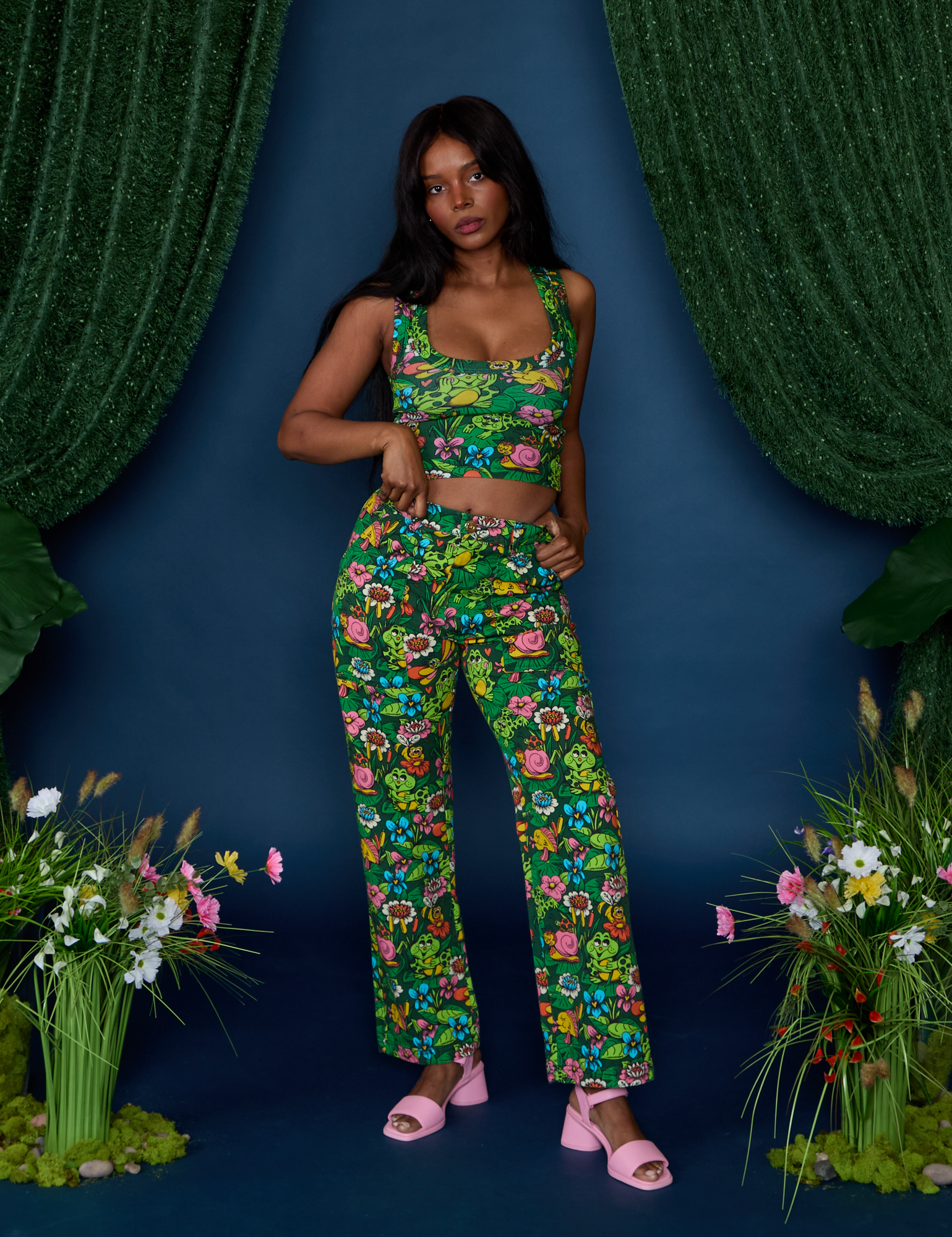 Cropped Tank Top - Pond Party