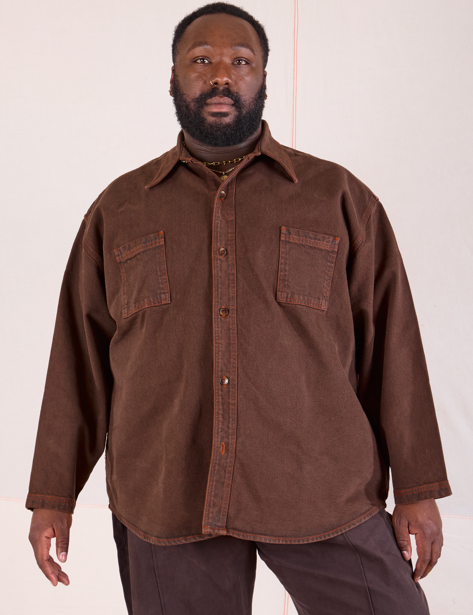 Overdyed Denim Overshirt - Fudge