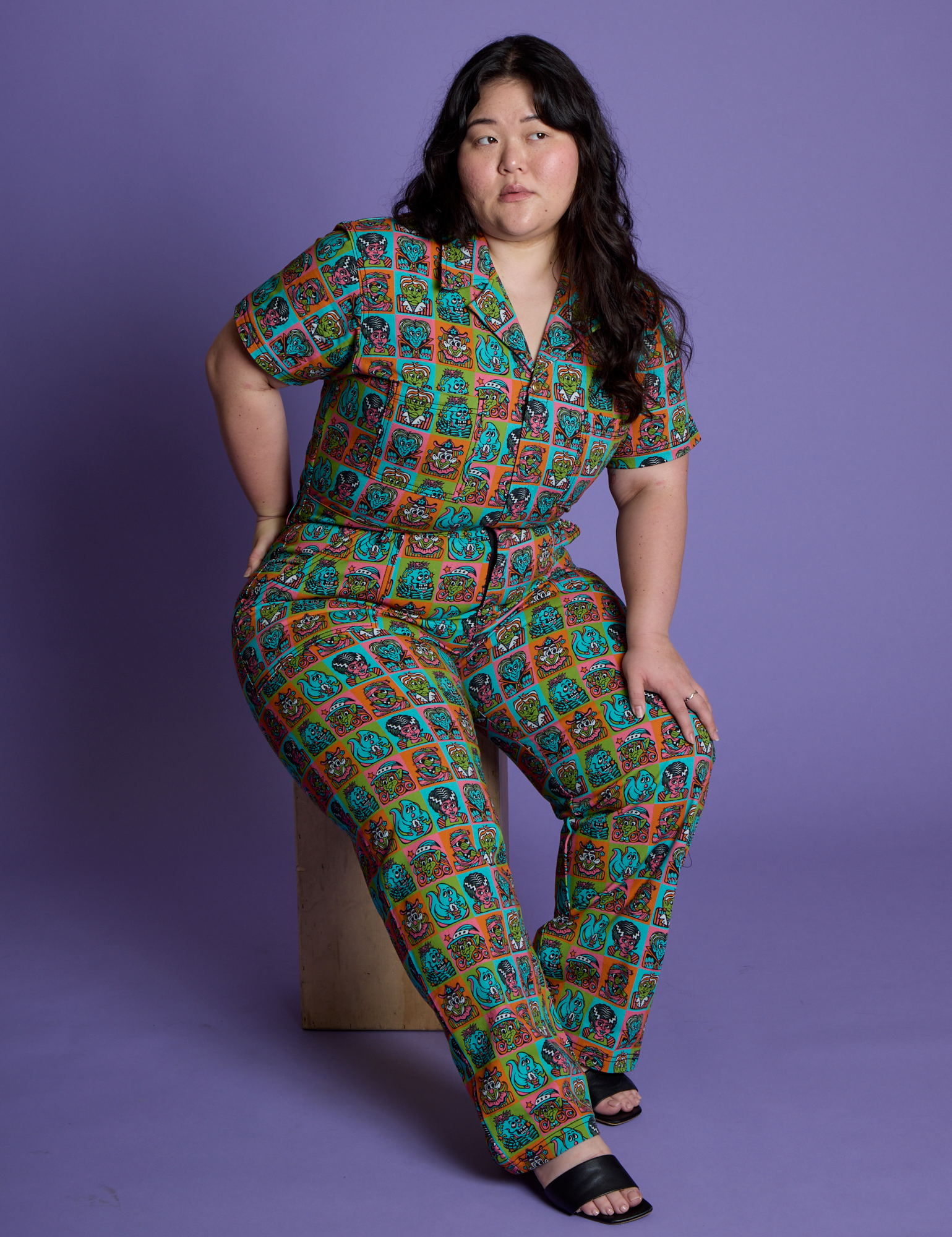 *PRE-ORDER* - Short Sleeve Jumpsuit - Halloween Icons