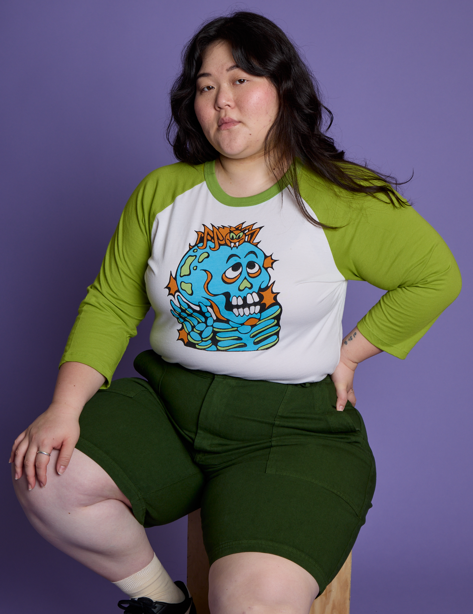 *PRE-ORDER* Halloween Raglan Tee - Skeleton