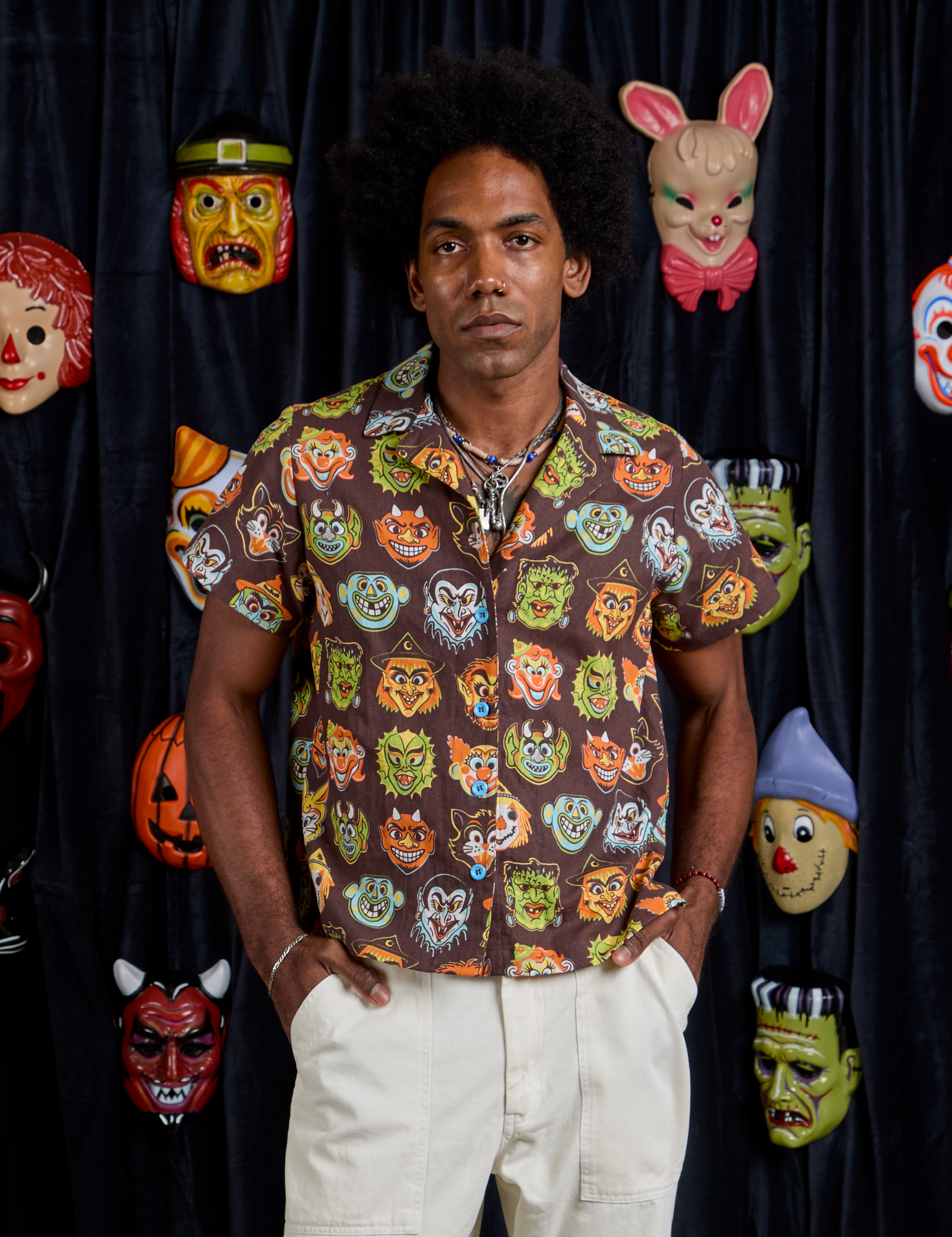 Halloween Masks Pantry Button-Up on Jerrod