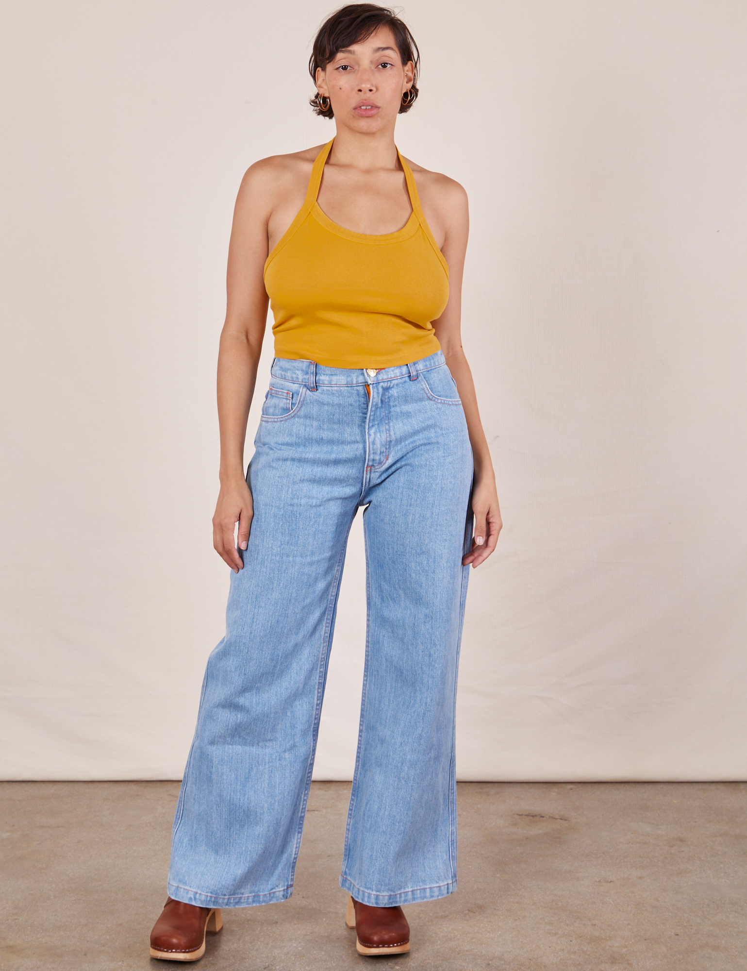 Zara Women's Light Wash High Rise Sailor Jeans Size L