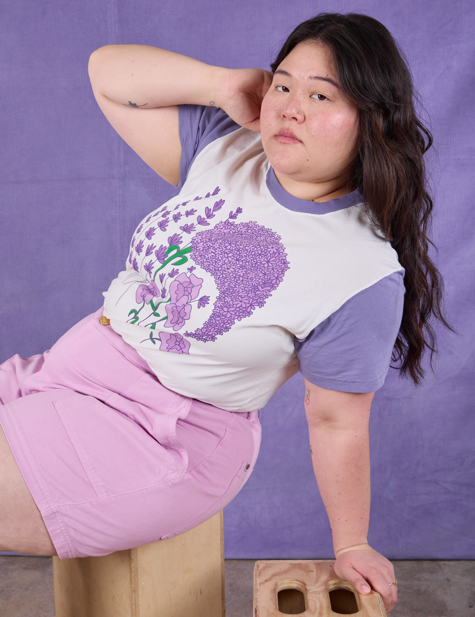 Anniversary Tee in Lush Lilac worn by Ashley
