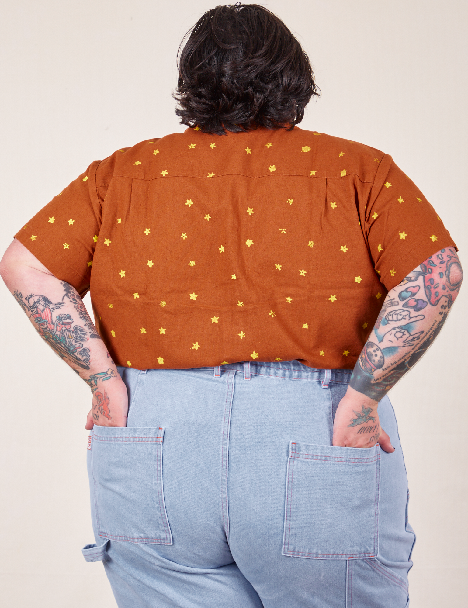 Back view of Icon Pantry Button-Up in Stars on Sam