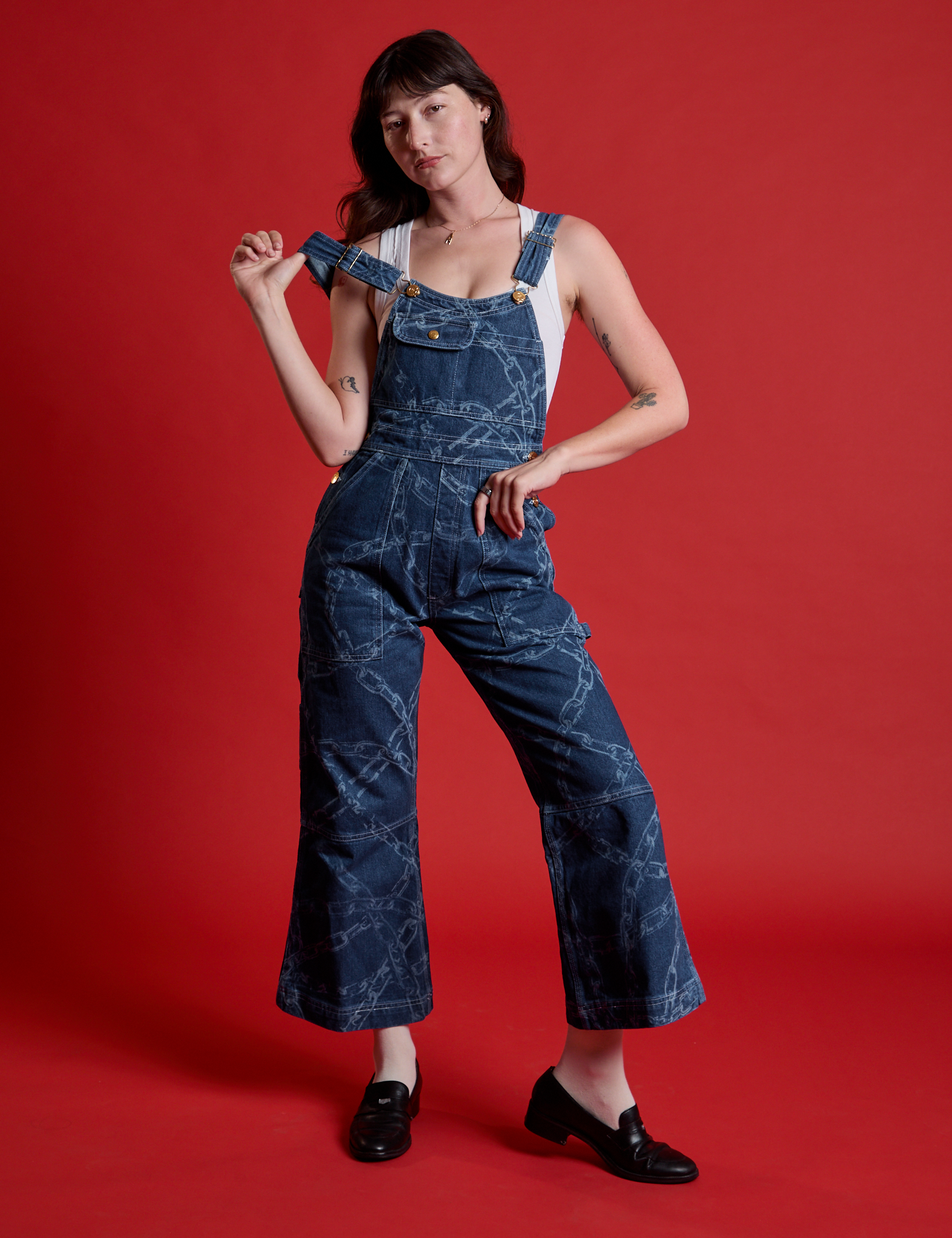 Carpenter Overalls in Chain Link on Alex