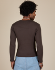 Long Sleeve Baby Tee - Espresso Brown