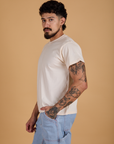 Organic Vintage Tee in Vintage Off White side view on Jesse